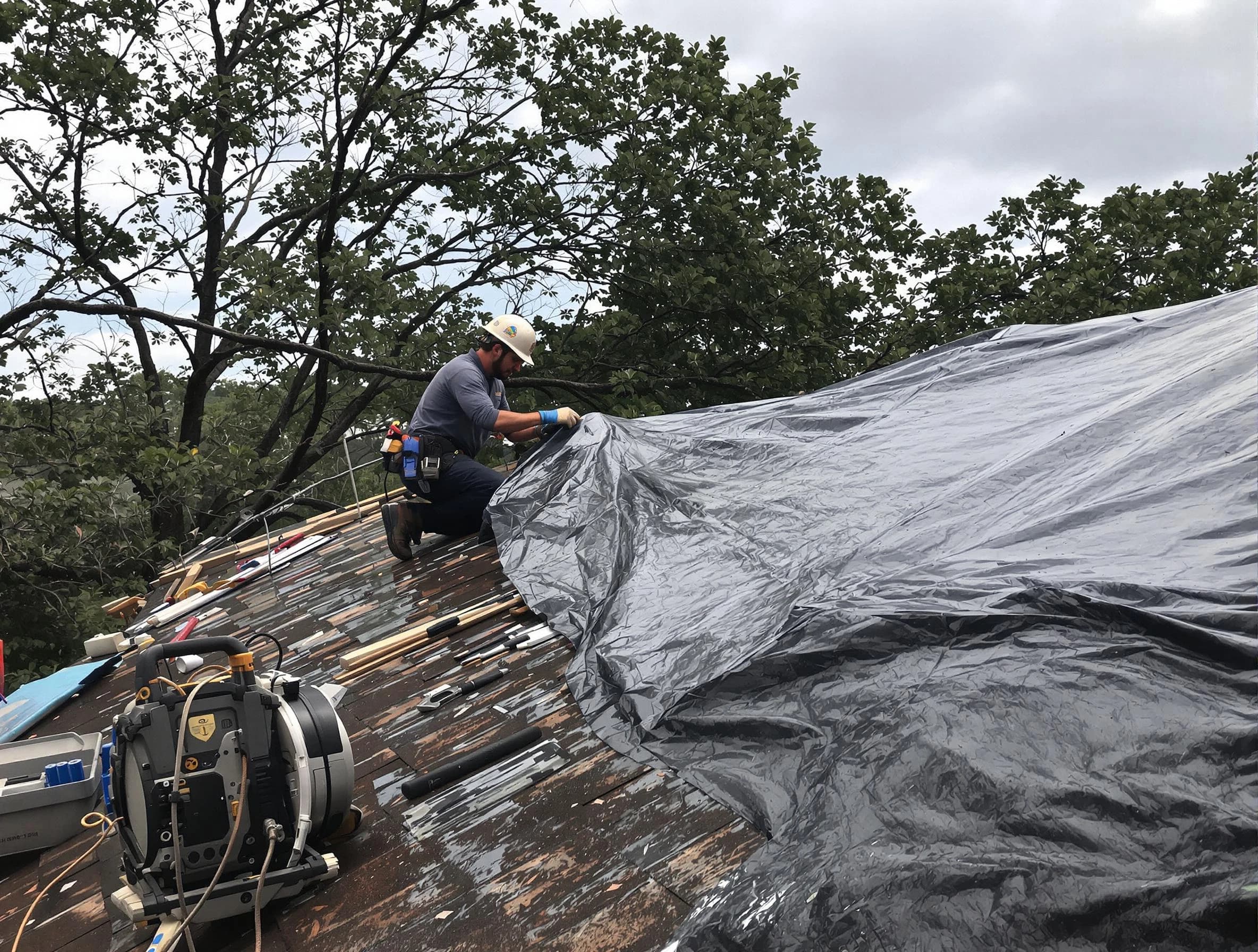 Garfield Heights Roofing Company responding to an emergency roof repair call in Garfield Heights, OH