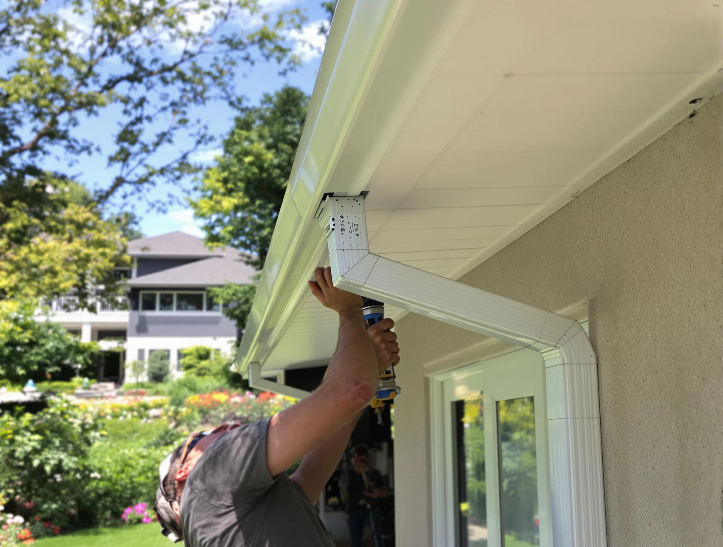 Garfield Heights Roofing Company technicians performing gutter installation in Garfield Heights, OH