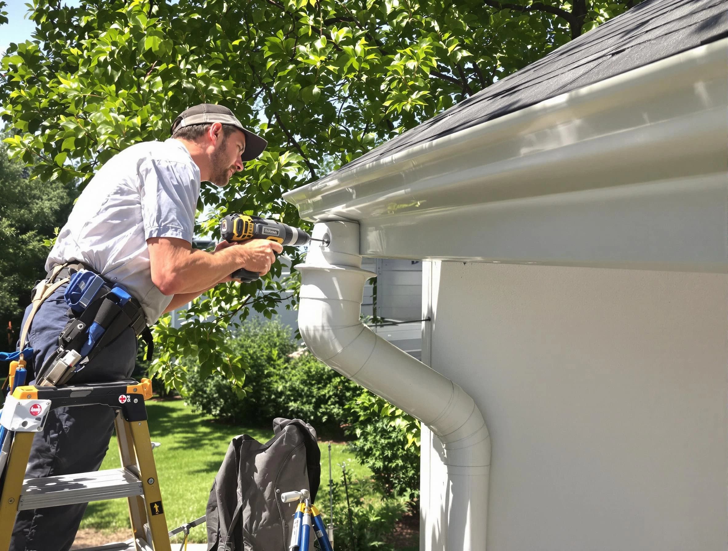 Properly installed rain gutters by Garfield Heights Roofing Company in Garfield Heights, OH