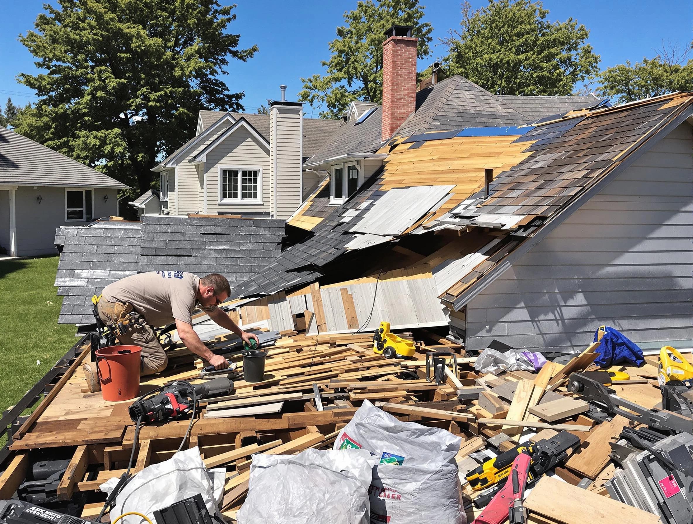 Garfield Heights Roofing Company completing a roof replacement in Garfield Heights, OH
