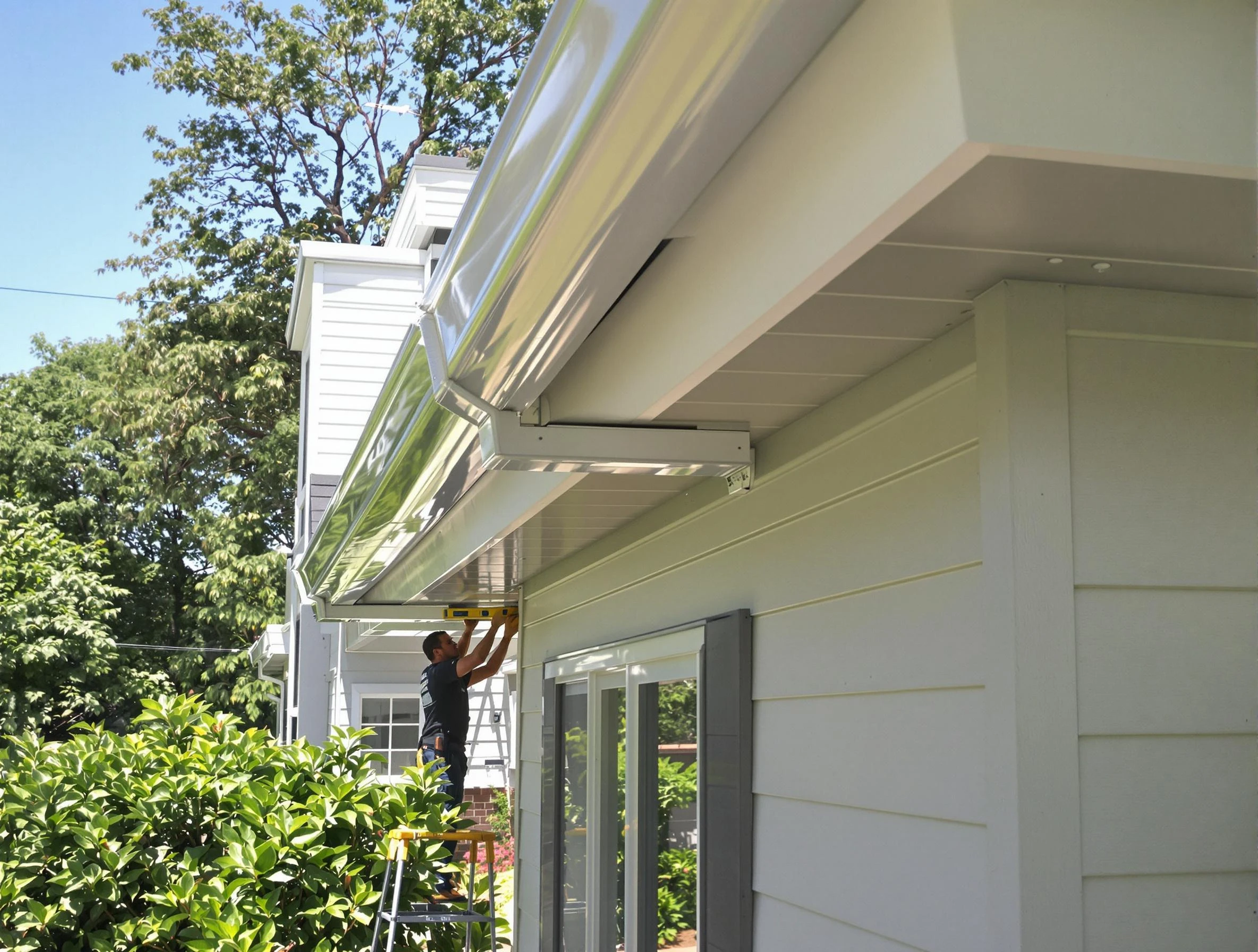 Properly aligned gutter system installed by Garfield Heights Roofing Company in Garfield Heights, OH